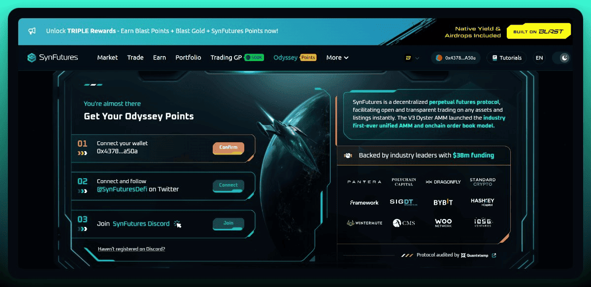 Perps DEX 協議 SynFutures 推出 V3:可賺取積分的 4 種方式 Perps DEX 協議 SynFutures 推出 V3:可賺取積分的 4 種方式