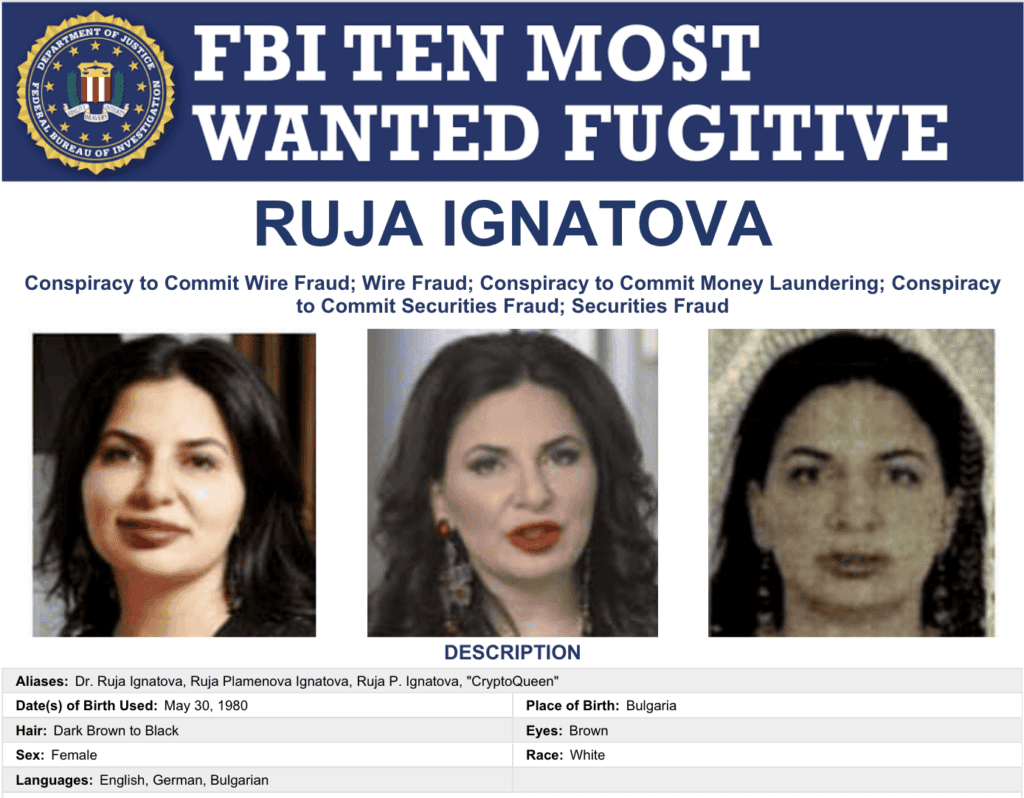 美国国务院提高悬赏至 500 万美元, 誓要将 OneCoin “Cryptoqueen” Ruja Ignatova 缉拿归案 美国国务院提高悬赏至 500 万美元, 誓要将 OneCoin “Cryptoqueen” Ruja Ignatova 缉拿归案