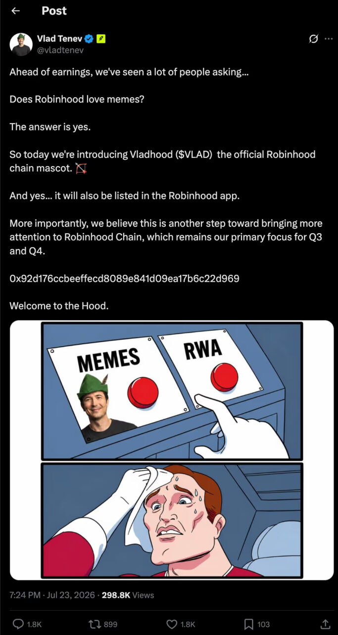 迷因币炒作乱象?Robinhood 执行长 X 帐号惊传遭骇,沦「假代币」宣传工具 迷因币炒作乱象?Robinhood 执行长 X 帐号惊传遭骇,沦「假代币」宣传工具