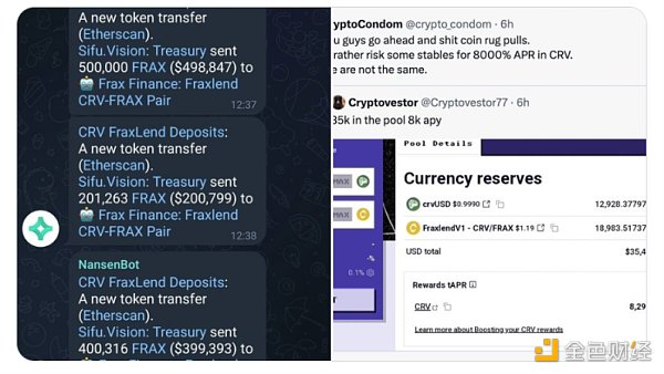 Curve创始人为何创建crvUSD/fFRAX池 Curve创始人为何创建crvUSD/fFRAX池