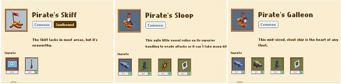 三种船舶,Pirates Skiff, Pirates Sloop, Pirates Galleon 三种船舶,Pirates Skiff, Pirates Sloop, Pirates Galleon