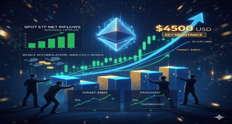 ETH技术分析发出关键信号?机构投资者正大举增持ETH,目标4500美元