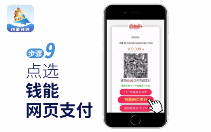 步骤9:点选钱能网页支付 步骤9:点选钱能网页支付