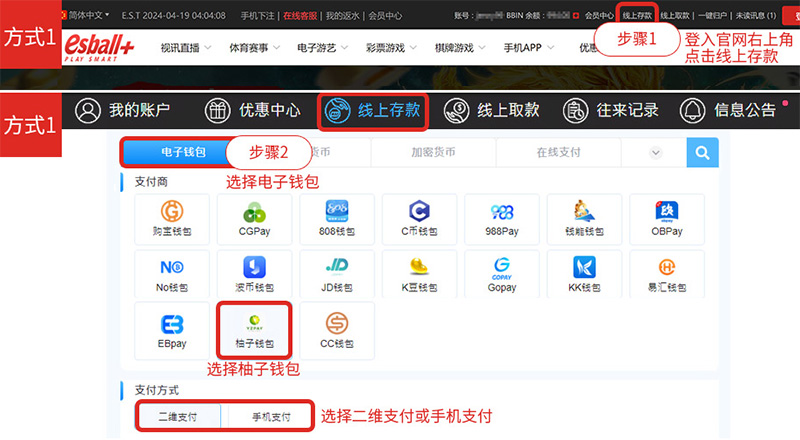 柚子钱包在esball+在线娱乐网页版,2种入款充值方式步骤 柚子钱包在esball+在线娱乐网页版,2种入款充值方式步骤